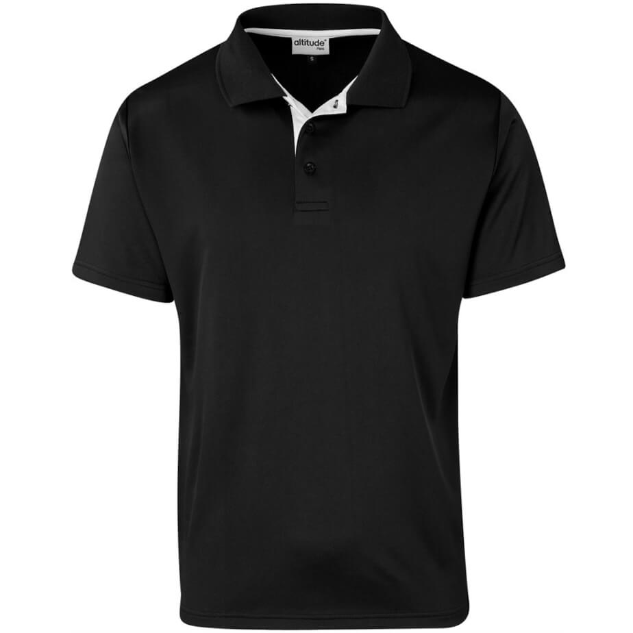 Mens Tournament Golf Shirt Black Front